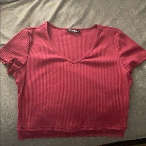 Burgundy ribbed shirt